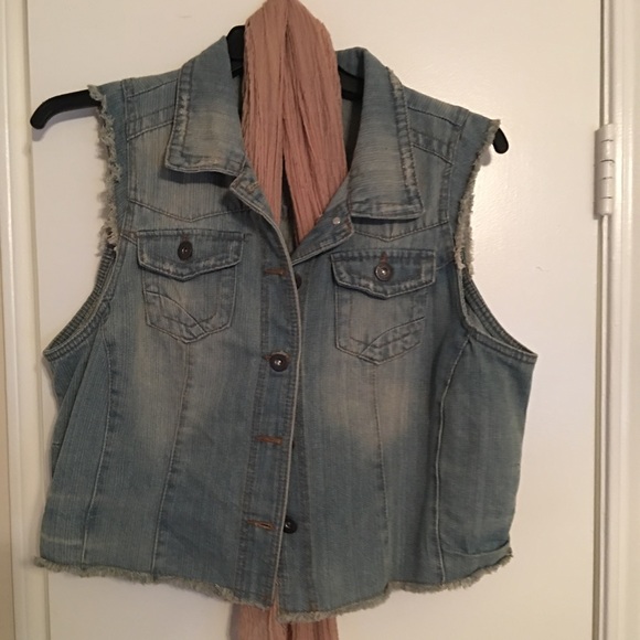 plus size jean jacket vest